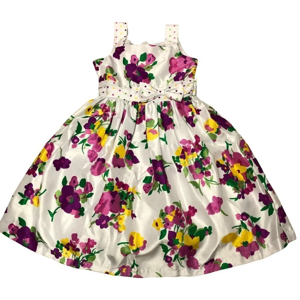 $68 JAYNE COPELAND GIRLS FLORAL DRESS SIZE 4 NEW WITH TAG